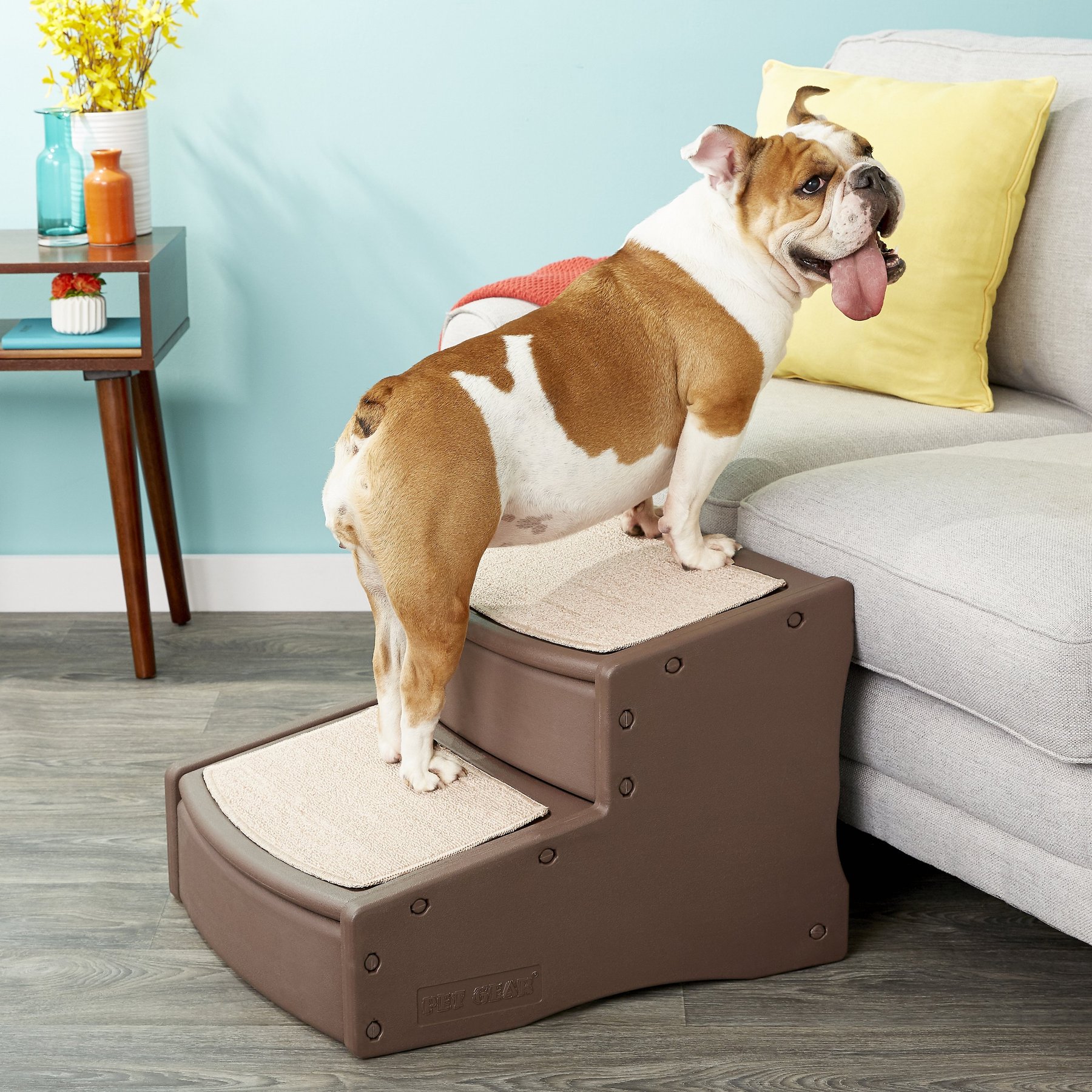 Pet Gear Easy Step II Extra Wide Cat & Dog Stairs, Chocolate