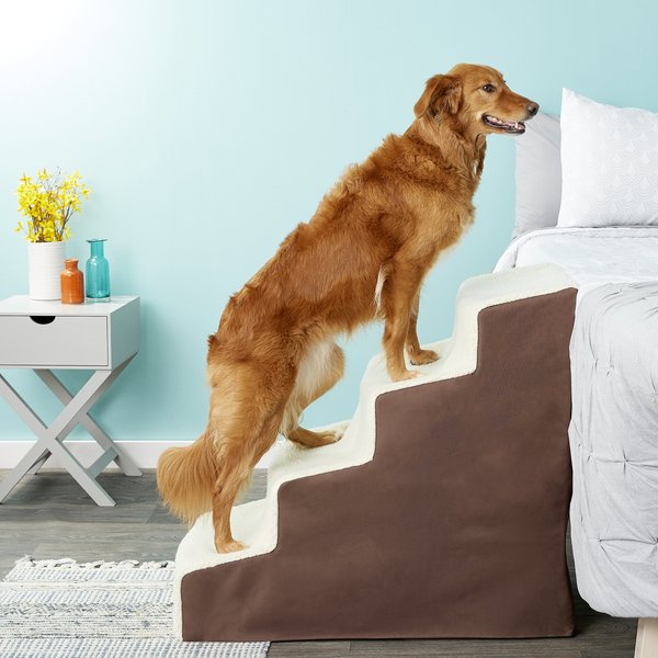 Stairs For Dogs To Get On Bed Foldable Four-Step Pet Stairs With