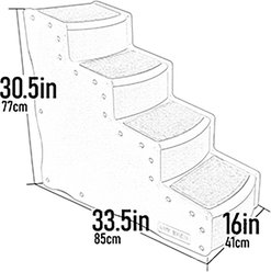 Pet Gear Easy Step IV Deluxe Soft Cat & Dog Stairs, Oatmeal/Chocolate slide 2 of 7