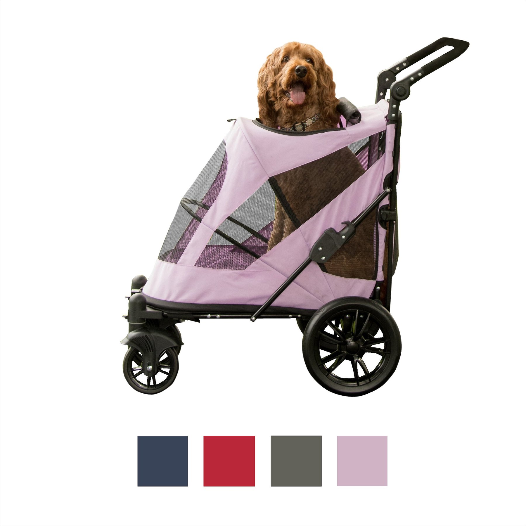 PET GEAR Excursion No-Zip Dog & Cat Stroller, Mountain Lilac