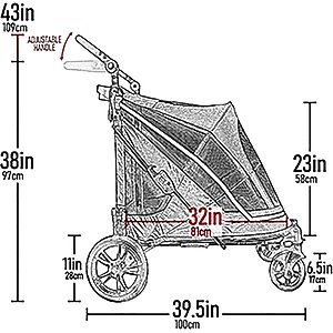 Pet Gear Expedition No-Zip Dog & Cat Stroller, Boysenberry