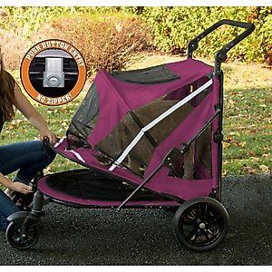 Pet Gear Expedition No-Zip Dog & Cat Stroller, Boysenberry