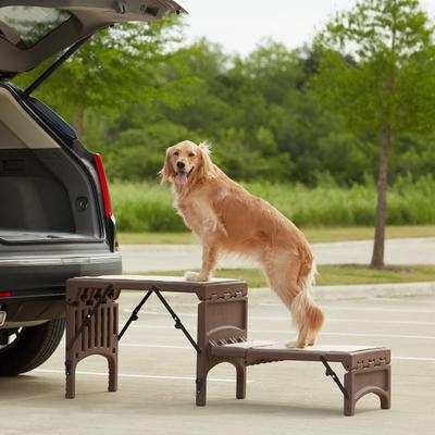 PET GEAR Free-Standing Foldable Dog Car Steps, Chocolate