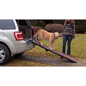 PET GEAR Full Length Tri-Fold Dog Car Ramp, Chocolate Black
