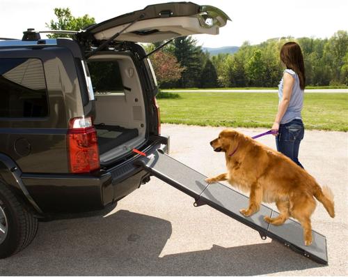 Show full view: Pet Gear Full Length Tri-Fold Pet Ramp, Grey/Black slide 4 of 6