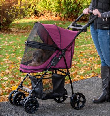 Show full view: Pet Gear Happy Trails Lite No-Zip Pet Stroller, Boysenberry slide 4 of 9