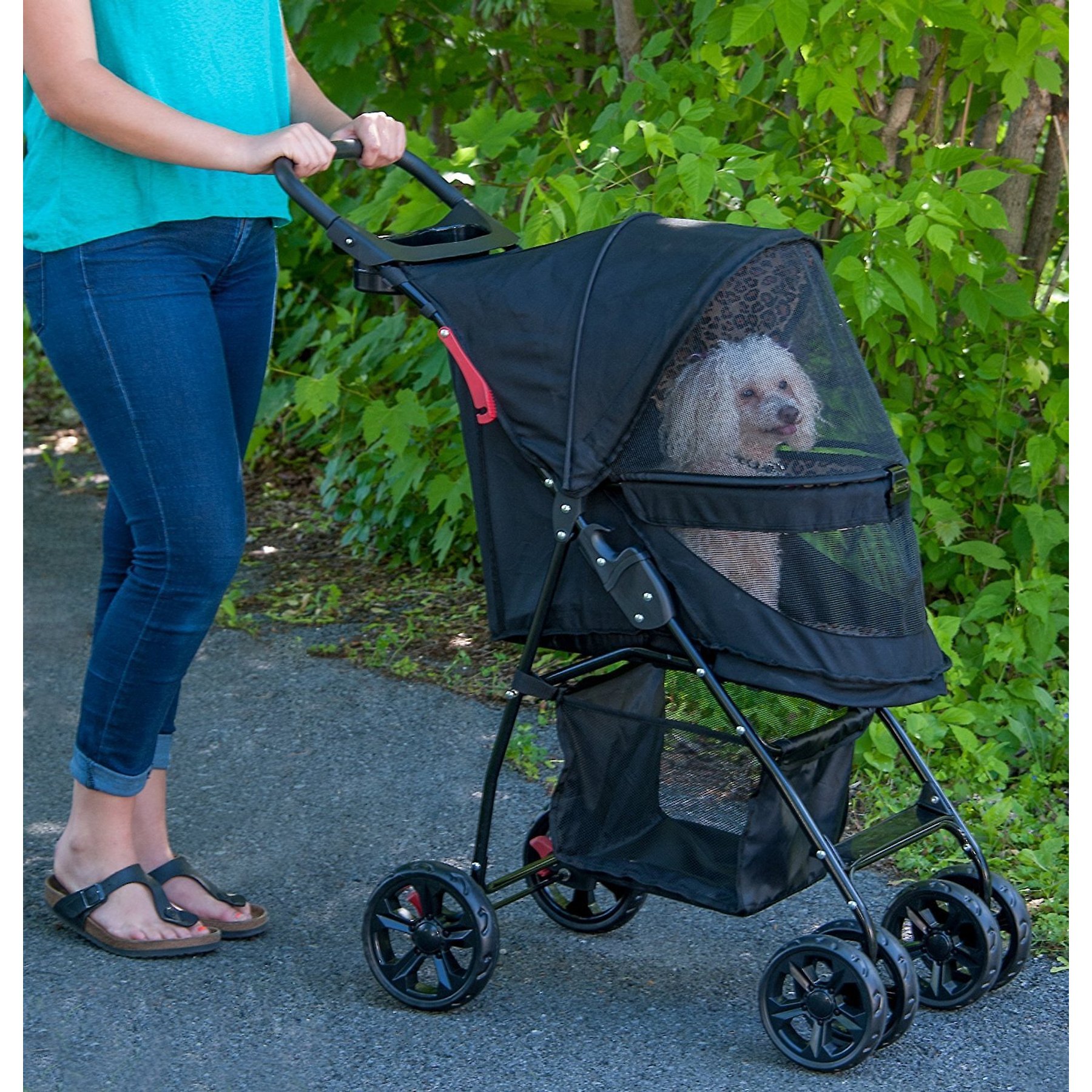 Pet Gear Happy Trails Lite No-Zip Dog, Cat & Small Pet Stroller, Jaguar