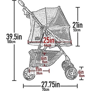 Pet Gear Happy trails No-Zip Pet Stroller, Emerald