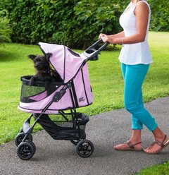 Pet Gear Happy trails No-Zip Pet Stroller, Pink Diamond