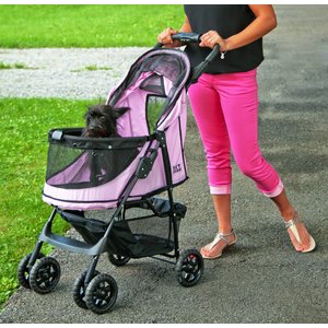 Pet Gear Happy trails No-Zip Pet Stroller, Pink Diamond