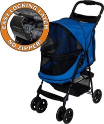 Pet Gear Happy trails No-Zip Pet Stroller, Sapphire