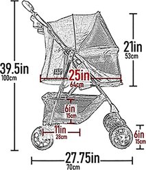 Pet Gear Happy trails No-Zip Pet Stroller, Sapphire slide 2 of 7