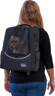 Show full view: Pet Gear I-GO2 Escort Dog & Cat Backpack & Rolling Carrier, Black slide 1 of 11