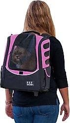 Pet Gear I-GO2 Escort Dog & Cat Backpack & Rolling Carrier, Pink
