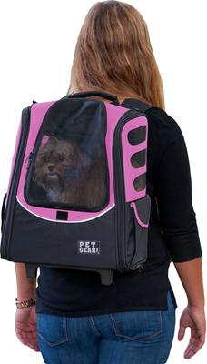 Show full view: Pet Gear I-GO2 Escort Dog & Cat Backpack & Rolling Carrier, Pink slide 1 of 11