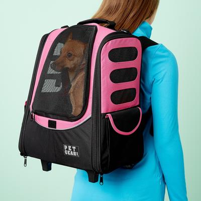Show full view: Pet Gear I-GO2 Escort Dog & Cat Backpack & Rolling Carrier, Pink slide 4 of 11