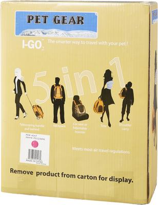 Show full view: Pet Gear I-GO2 Escort Dog & Cat Backpack & Rolling Carrier, Pink slide 9 of 11