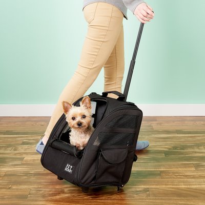 Pet Gear Pet Gear I-GO2 Traveler Dog, Cat & Small Pet Backpack & Rolling Carrier, Black