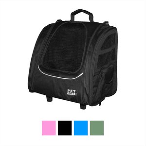 Pet Gear I-GO2 Traveler Dog, Cat & Small Pet Backpack & Rolling Carrier, Black