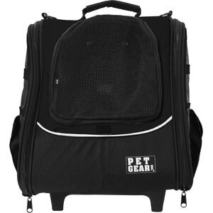 Pet Gear I-GO2 Traveler Dog, Cat & Small Pet Backpack & Rolling Carrier, Black