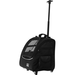 Pet Gear I-GO2 Traveler Dog, Cat & Small Pet Backpack & Rolling Carrier, Black