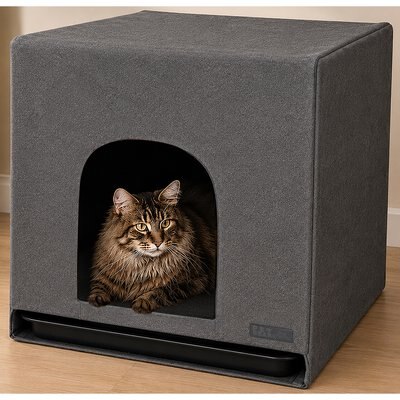 Pet Gear Pet Gear Pro Pawty FreeStanding Cat Litter Box Enclosure, Soft Charcoal, Large