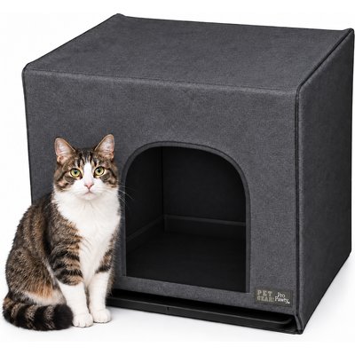 Pet Gear Pet Gear Pro Pawty FreeStanding Cat Litter Box Enclosure, Soft Charcoal, Medium