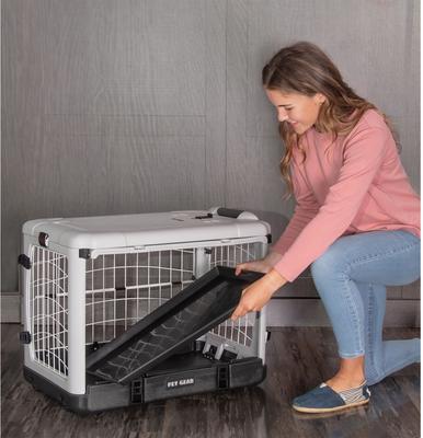 Show full view: Pet Gear The Other 4 Door Steel Dog Crate, Essential Grey, 27 inch slide 4 of 7
