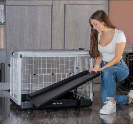 Show full view: Pet Gear The Other 4 Door Steel Dog Crate, Essential Grey, 36 inch slide 6 of 8