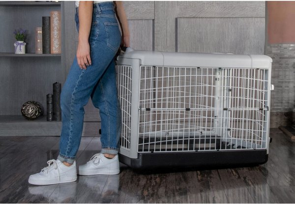 Pet Gear 4 Doors Pet Gear The Other Door 4 Door Steel Crate For Dogs/Cats Private Property 不法侵入サイン 36インチの杭付き 14x10インチ 色あせしにくいアルミニウムビデオ監視警告標識