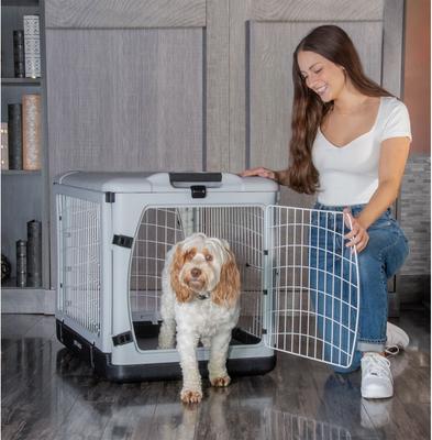 Show full view: Pet Gear The Other 4 Door Steel Dog Crate, Essential Grey, 36 inch slide 3 of 8