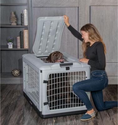 Show full view: Pet Gear The Other 4 Door Steel Dog Crate, Essential Grey, 42 inch slide 4 of 7
