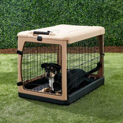 Pet Gear The Other Door Double Door Collapsible Wire Dog Crate & Fleece Pad, 36 inch