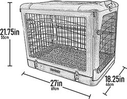 Pet Gear The Other Door Double Door Collapsible Wire Dog Crate & Plush Pad, Sage, 27 inch slide 2 of 7