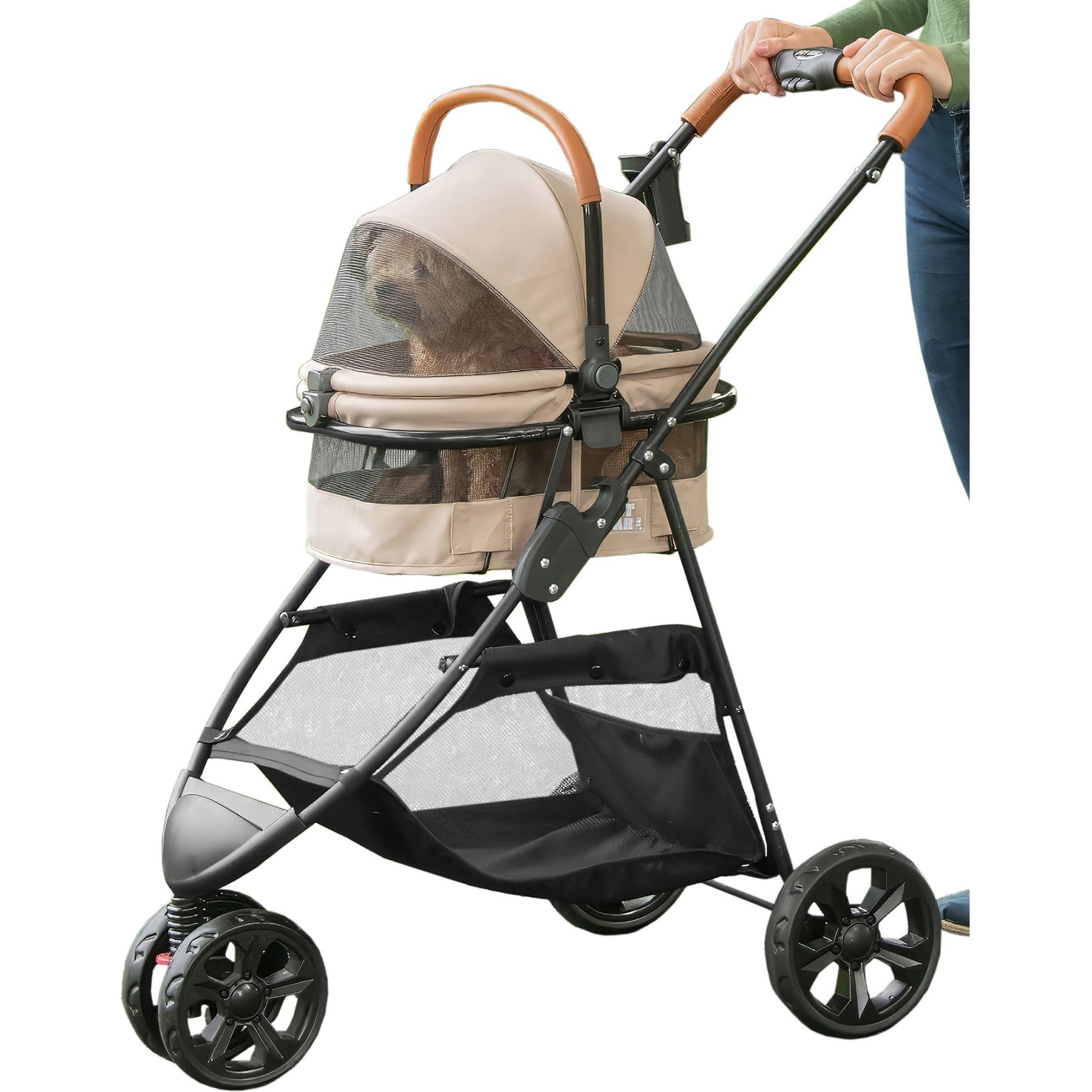 Pet Gear View 360 Booster Seat Travel System Dog Carrier, 14-in, Sand