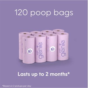 Pet Genie Poop Bags, Lavender Scented, 120 count