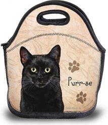 Pet Gifts USA Black Cat Style 2 Pawtastic Lunch Tote Bag, 12 x 12 x 0.5-in