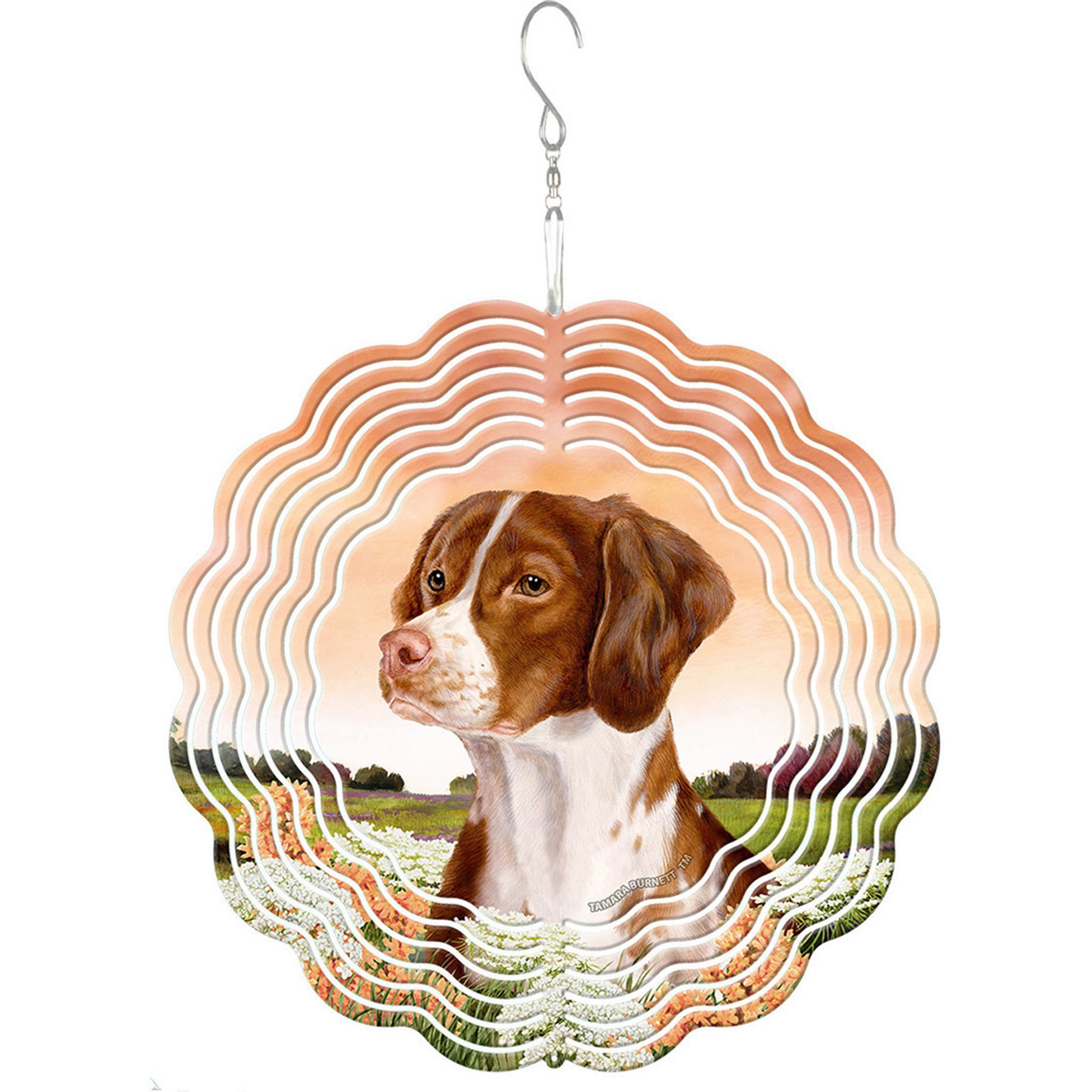 Pet Gifts USA Brittany Orange & White Wind Spinnie Outdoor Decor