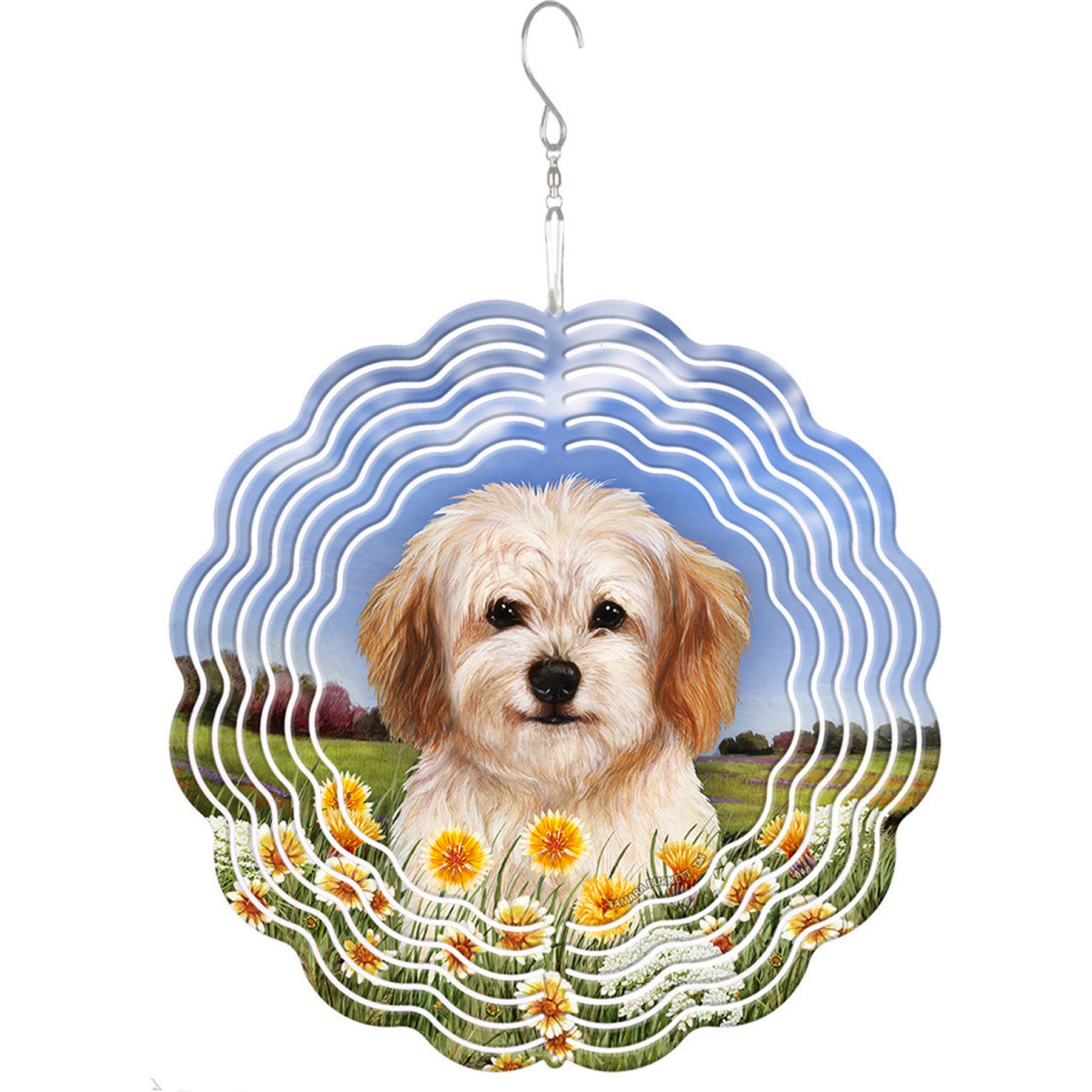Pet Gifts USA Cavachon Cream Wind Spinnie Outdoor Decor