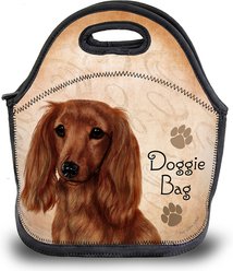 Pet Gifts USA Dachshund Longhair Red Pawtastic Lunch Tote Bag, 12 x 12 x 0.5-in