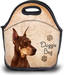 Pet Gifts USA Doberman Red Style Cropped Pawtastic Lunch Tote Bag, 12 x 12 x 0.5-in