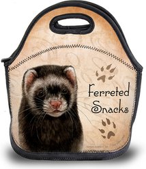 Pet Gifts USA Ferret Black Sable Pawtastic Lunch Tote Bag, 12 x 12 x 0.5-in