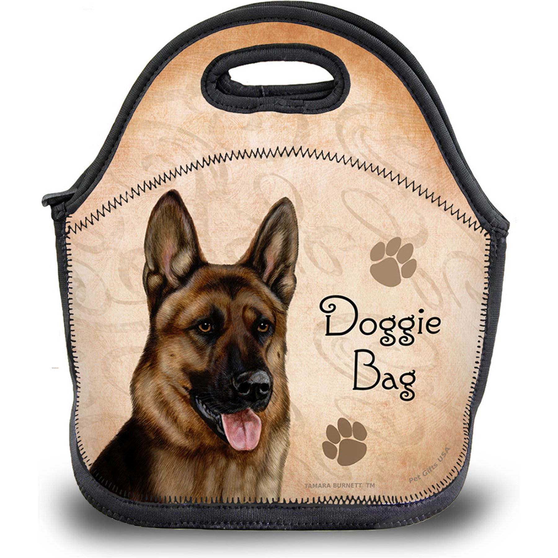 Pet Gifts USA German Shepherd Red Sable Pawtastic Lunch Tote Bag, 12 x 12 x 0.5-in