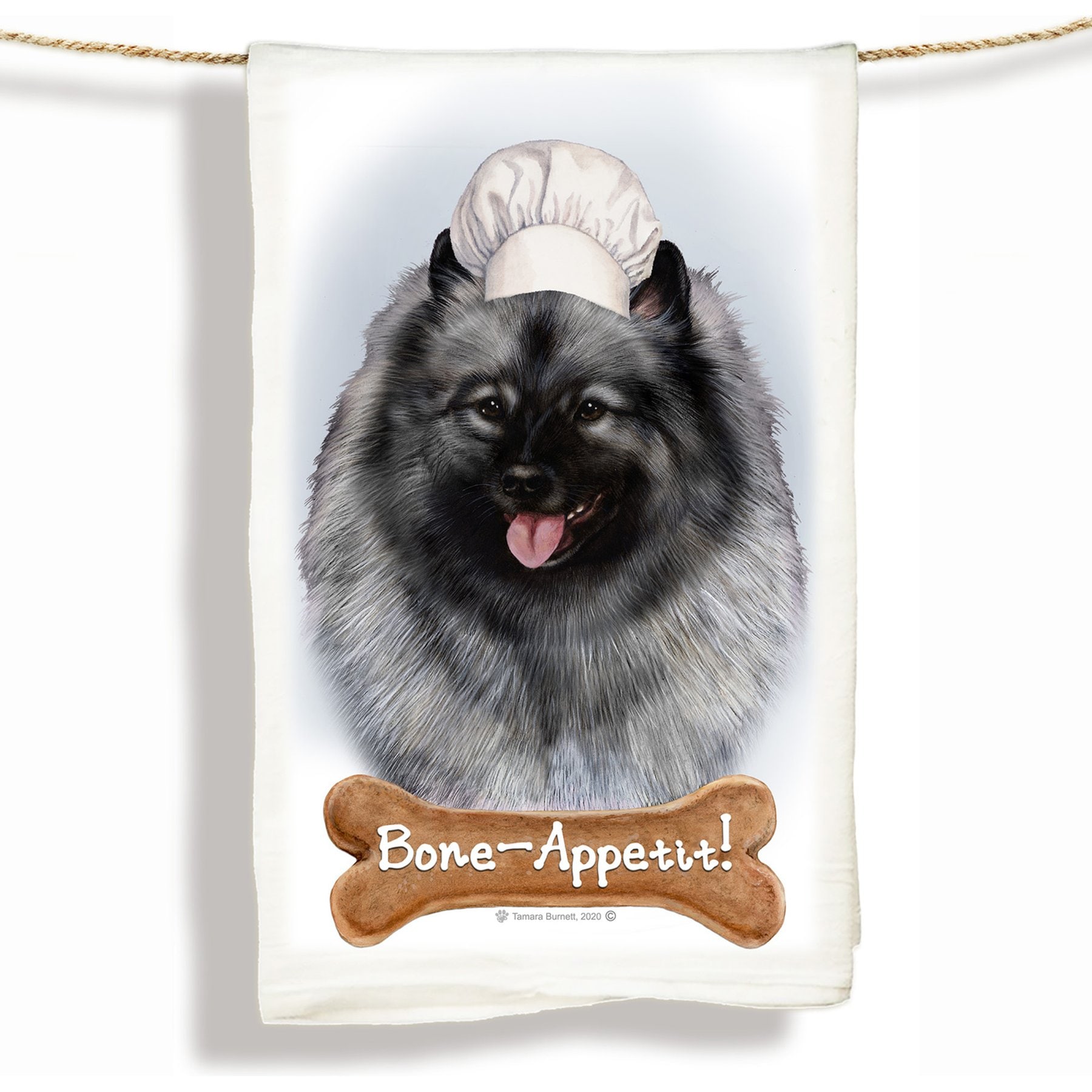 Pet Gifts USA Keeshond Flour Sack Towel, 28 x 27-in