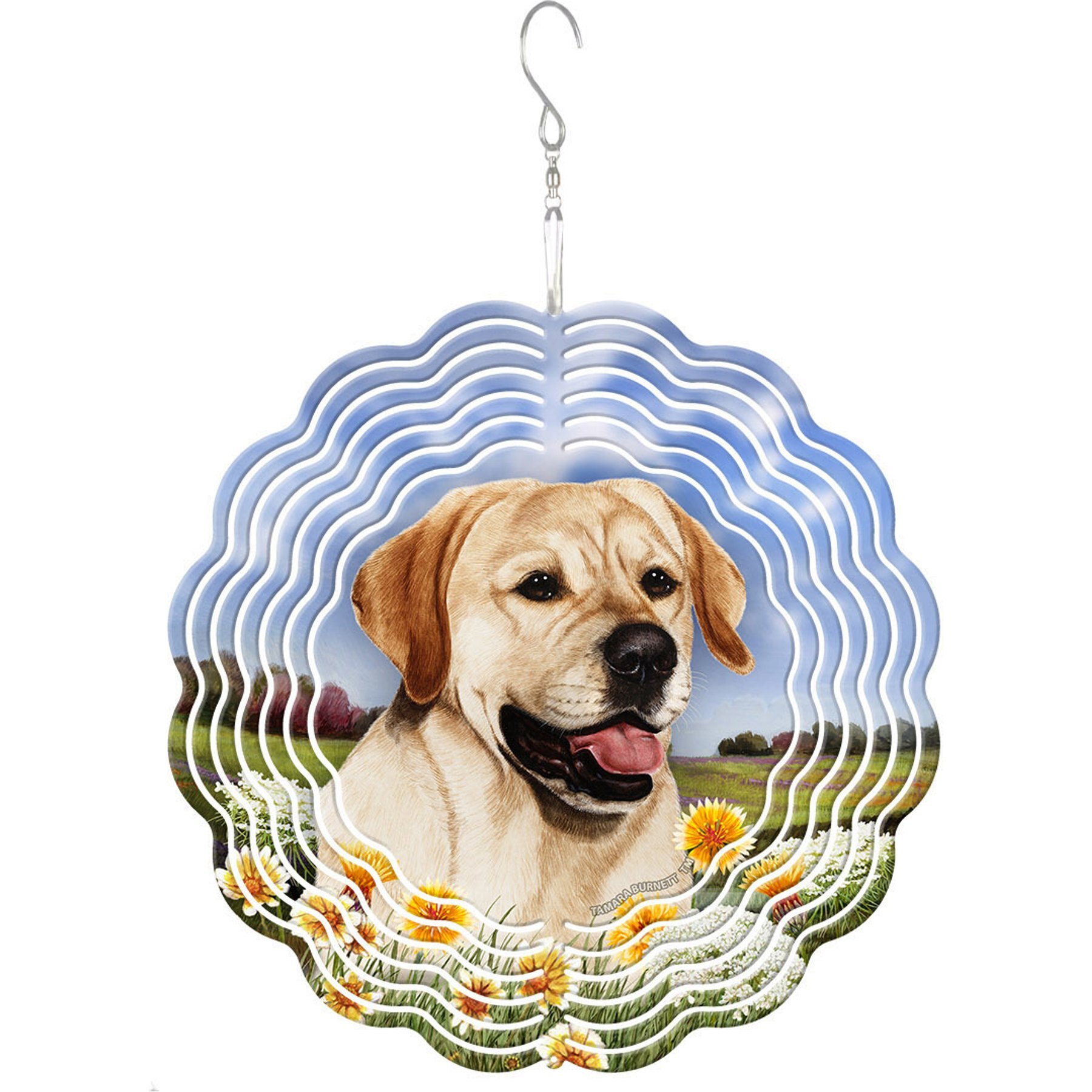 Pet Gifts USA Labrador Retriever English Yellow Wind Spinnie Outdoor Decor