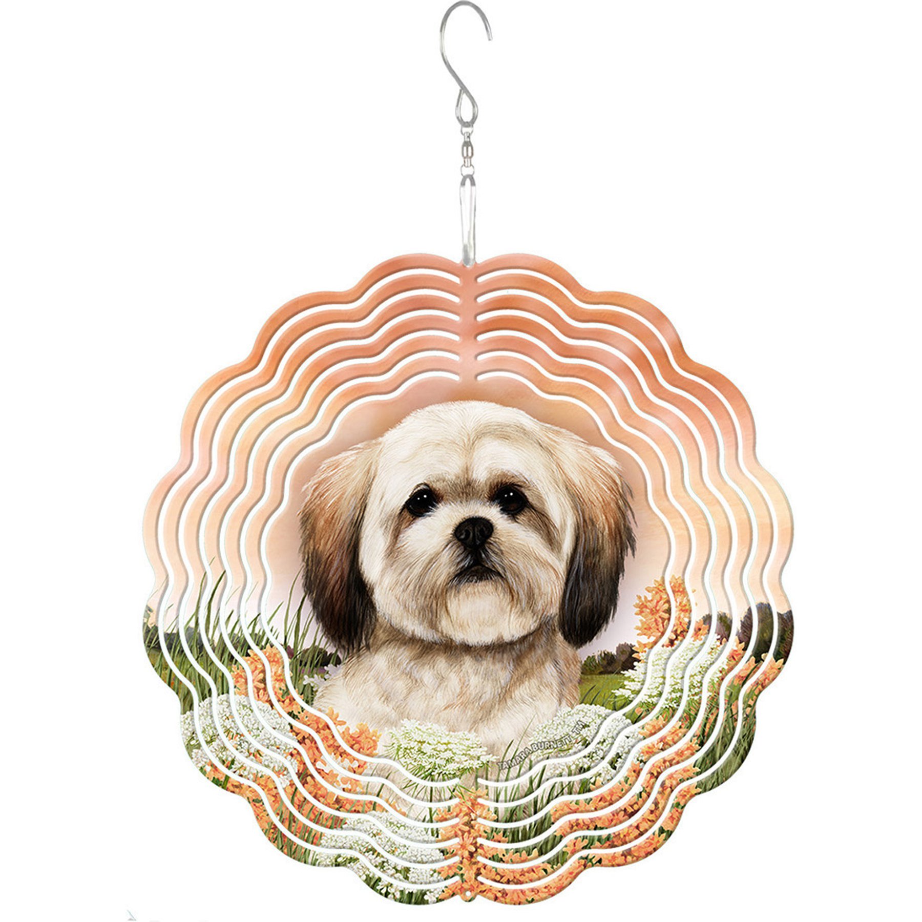 Pet Gifts USA Lhasa Apso Brown Wind Spinnie Outdoor Decor