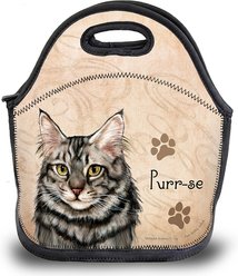 Pet Gifts USA Maine Coon Silver Tabby Pawtastic Lunch Tote Bag, 12 x 12 x 0.5-in