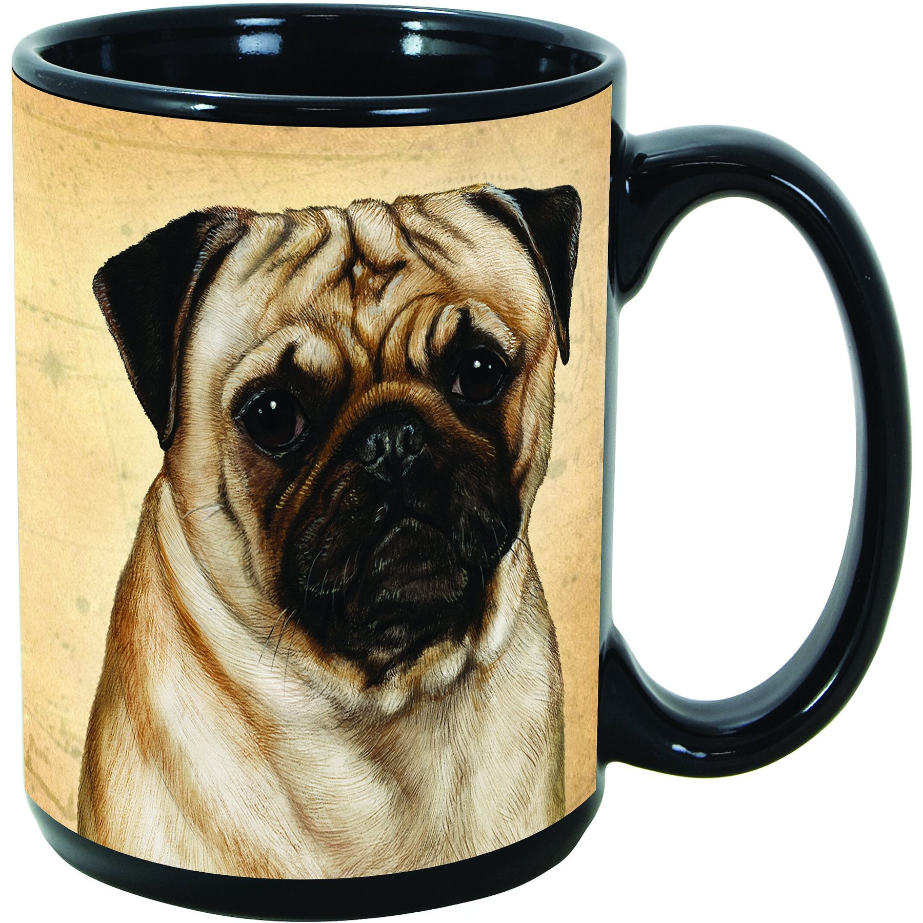 Pet Gifts USA My Faithful Friend Dog Breed Coffee Mug, Pug, Fawn, 15-oz