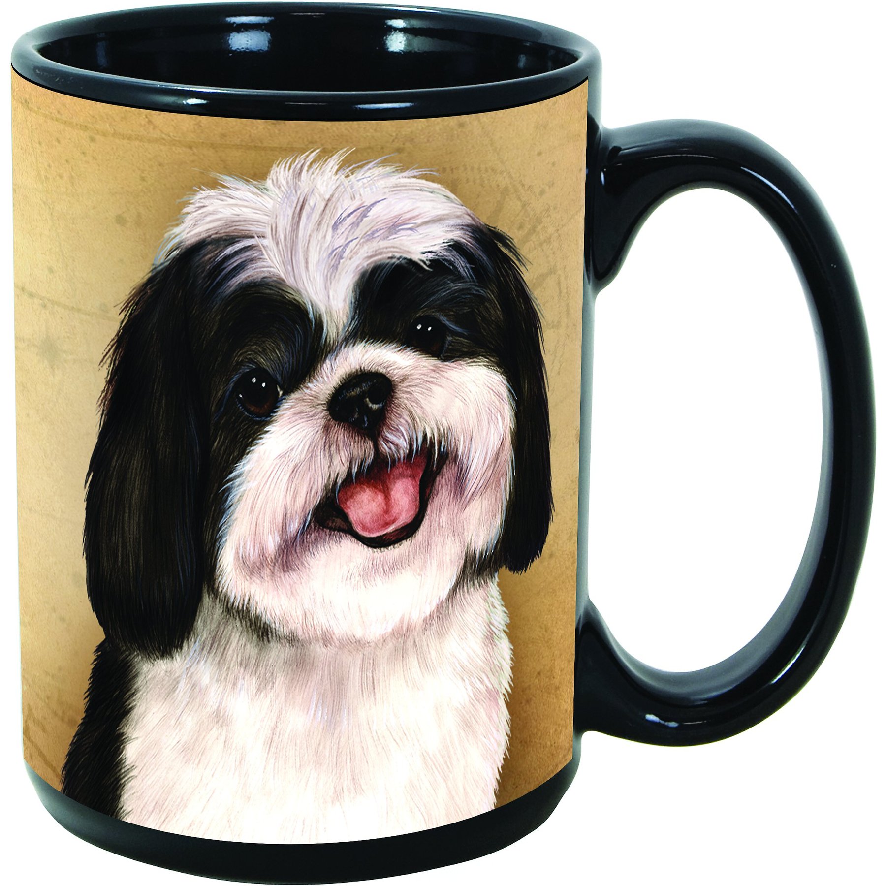 Pet Gifts USA My Faithful Friend Dog Breed Coffee Mug, Shih Tzu, Black & White, 15-oz