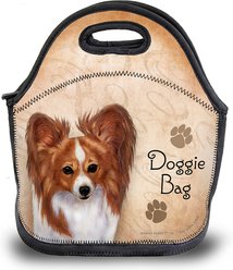 Pet Gifts USA Papillon Red & White Pawtastic Lunch Tote Bag, 12 x 12 x 0.5-in
